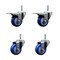 Service Caster 3 Inch Blue Polyurethane Swivel 58 Inch Threaded Stem Caster Set 2 Total Lock Brakes SCC-TSTTL20S314-PPUB-BLUE-58212-2-S2 - alternate 1